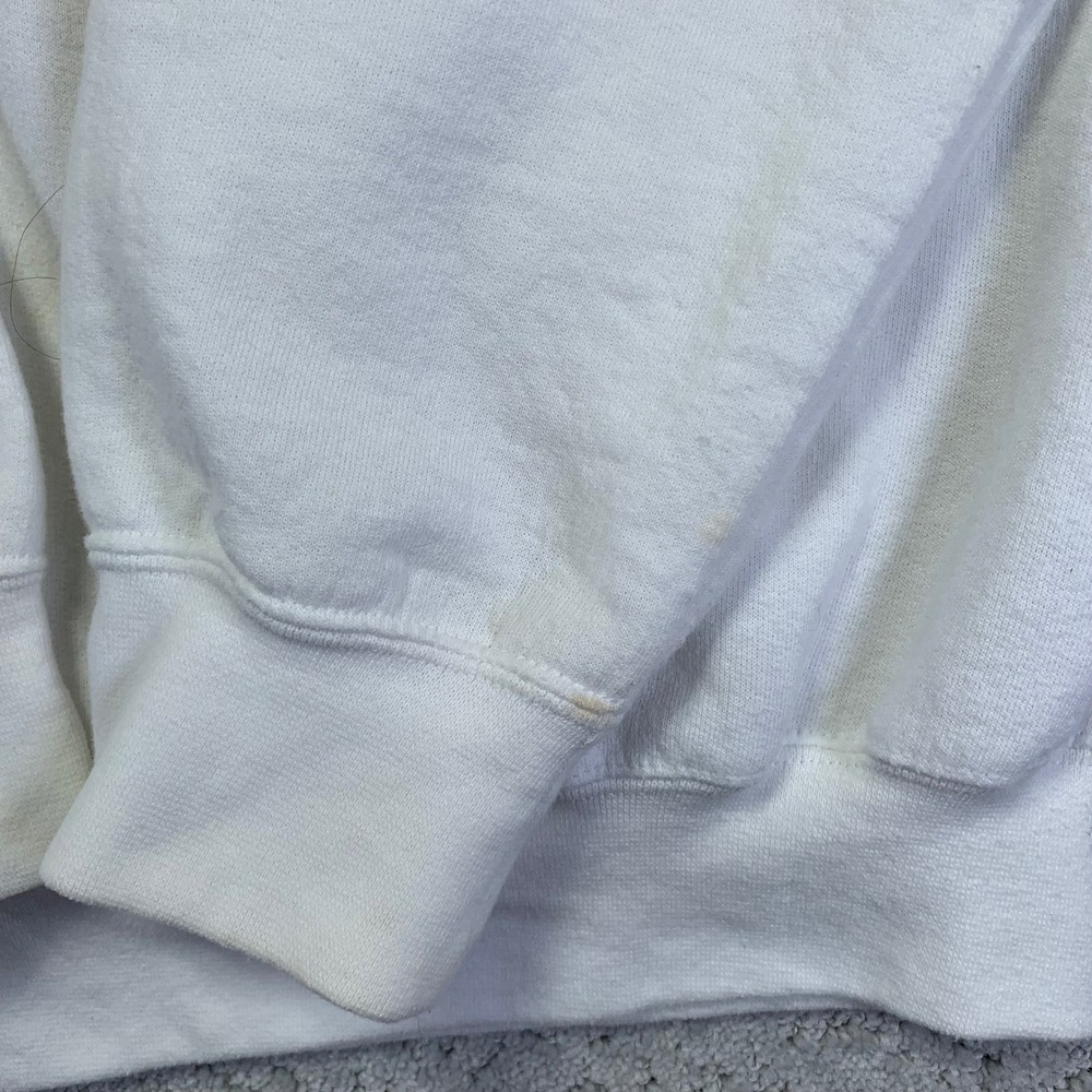 Vintage Aloha Hawaii Sweatshirt Sz Medium White Embroidered‎ Pullover Gildan 90s - Picture 7 of 14